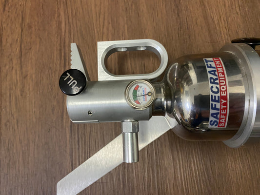 Safecraft fire extinguisher with Inokinetic mount